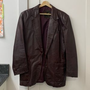 Vintage Reed Sportswear Burgundy Leather Blazer Jacket R40